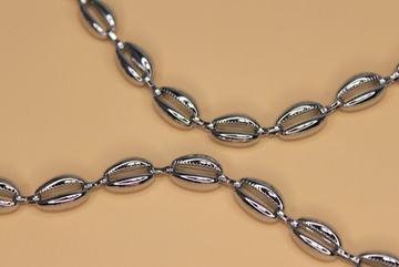 Цепь ракушка каури 10х6 мм латунь