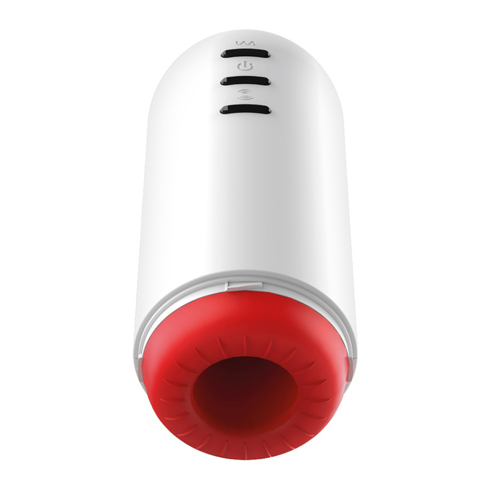 Автоматический вибромастурбатор 29см с режимами сжатия JamyJob Rocket Masturbator White