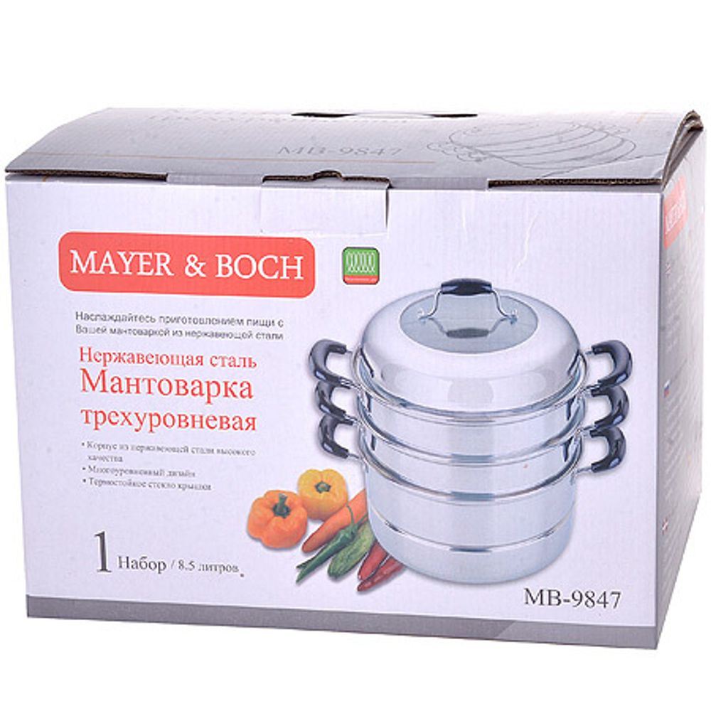 Мантоварка MAYER &amp; BOCH MB-9847, 8.5 л серебристый