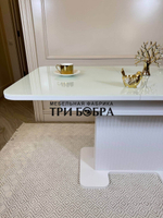 Кухонный раскладной стол "Монро", белый глянец