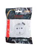 Розетка 1-мест. с/з+USB разъем ZIMA IP20 бел. LEZARD 704-0288-181