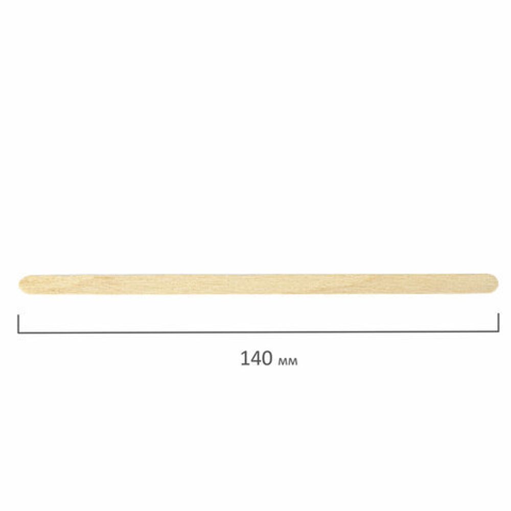 Размешиватель одноразовый деревянный 140 мм, КОМПЛЕКТ 1000 шт., БЕЛЫЙ АИСТ, 607576, 70