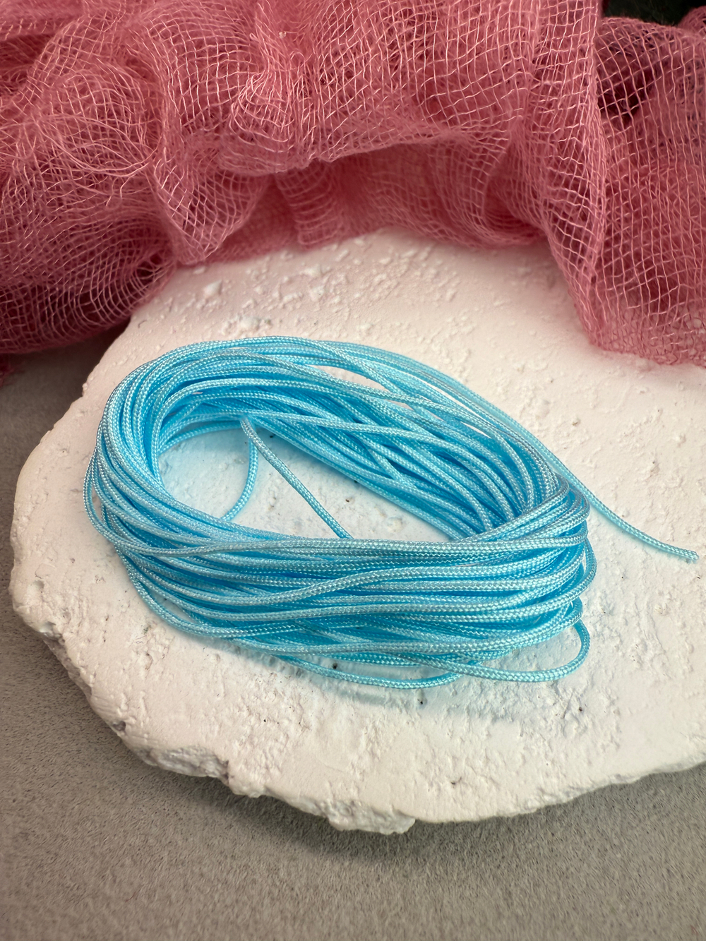 Шнур для плетения браслетов 0,8 мм, Голубой (5 м)