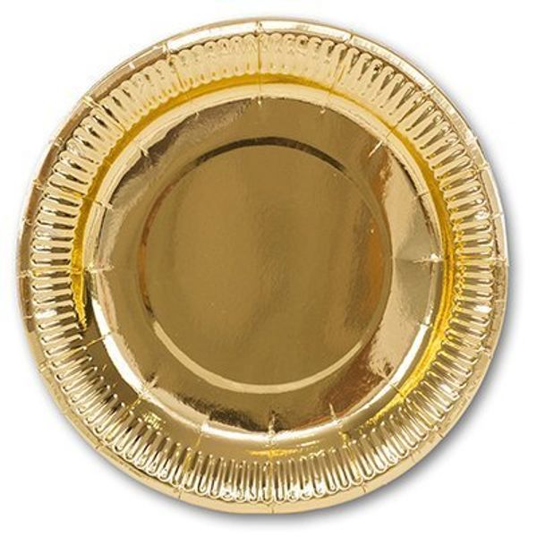 Тарелки фольгированные золото 17см 6шт