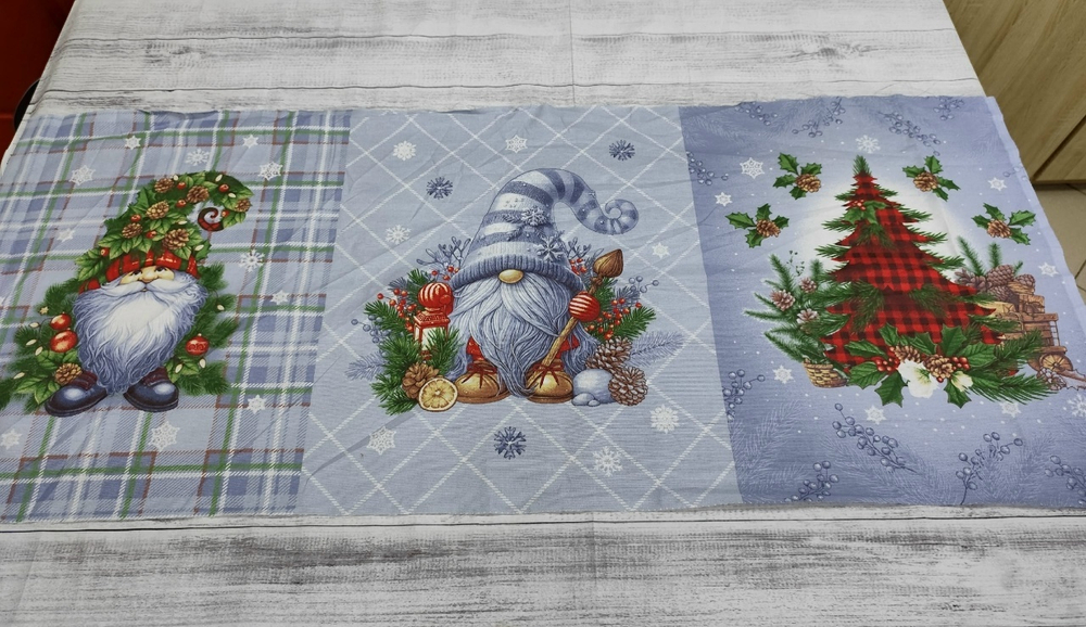 Рогожка / Гномы на сером/купон