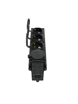 Колодка удлинителя 4-м MultiSet 16А 250В IP44 с заземл. каучук черн. SE MST4104BK