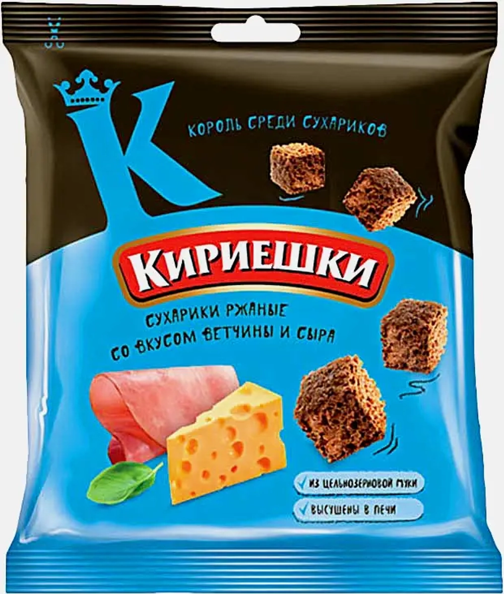 Сухарики ржаные Бекон/Холодец с хреном/Ветчина и сыр Кириешки 40г в ассортименте
