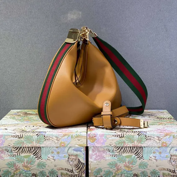 Большая сумка через плечо Gucci Attache коричневый