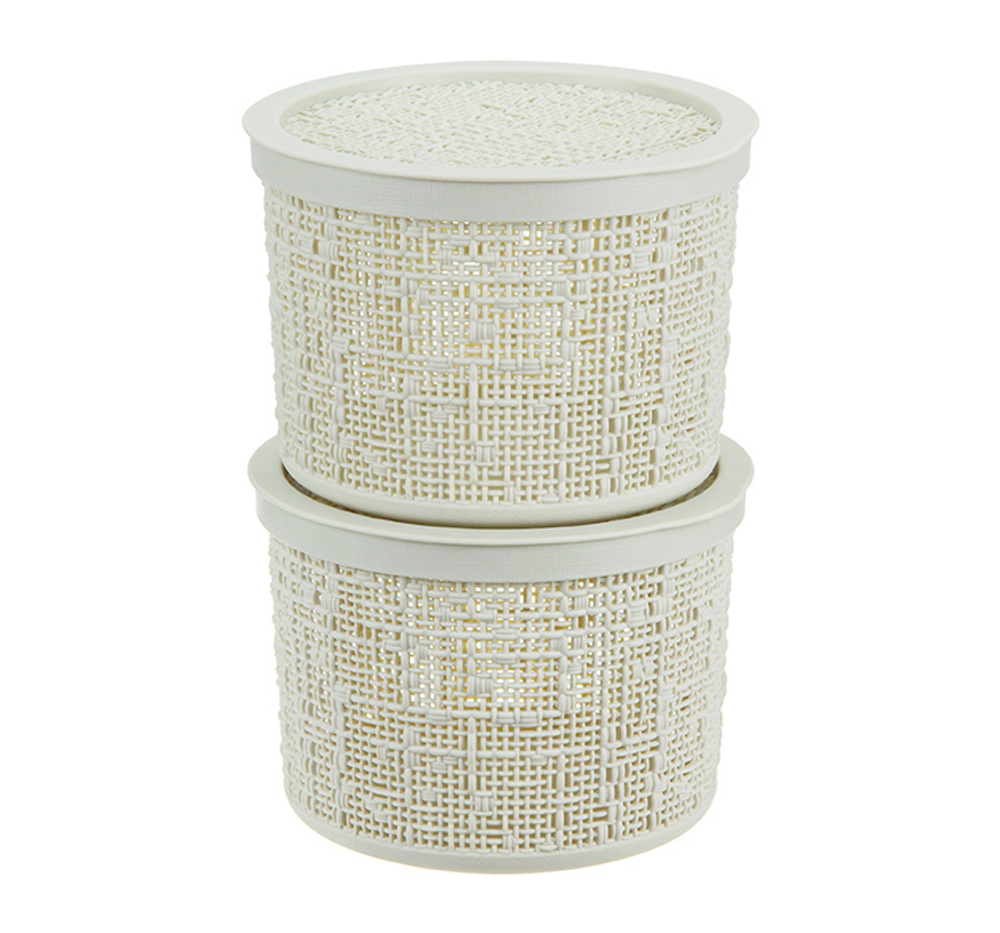 Коробка БЯЗЬ 2л с крышкой круглая D=17см М 2328