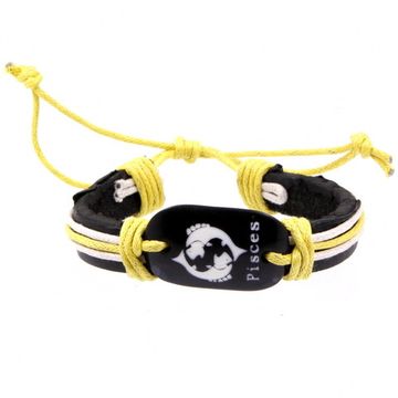 Фенечка - 23 Рыбы (черная/желтая нить)