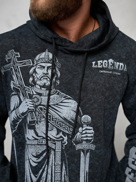 Толстовка демисезонная мужская LEGENDA Князь Владимир черная