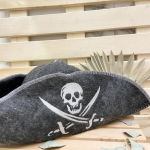 Шапка банная "Пират" серая 30% шерсть/70% полиэфир