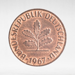 Germany, 2 Pfennigs, 1967, (Hamburg Mint - "J"), VF