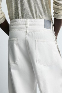 ZARA ДЖИНСЫ BAGGY FIT, БЕЛЫЙ