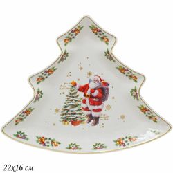 Lenardi 205-287 Блюдо 21х25 см НОВЫЙ ГОД в под.уп.(х24)Фарфор