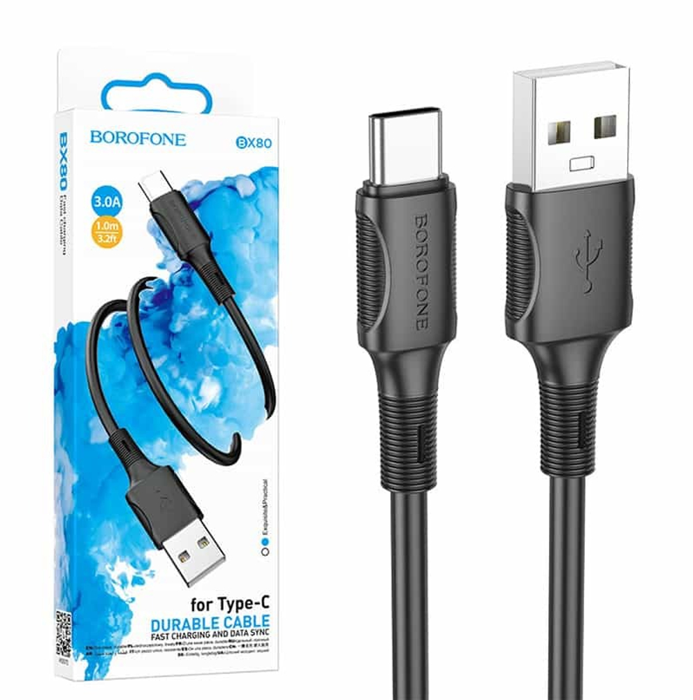 Кабель USB - TypeC BOROFONE BX80 (черный) 1м