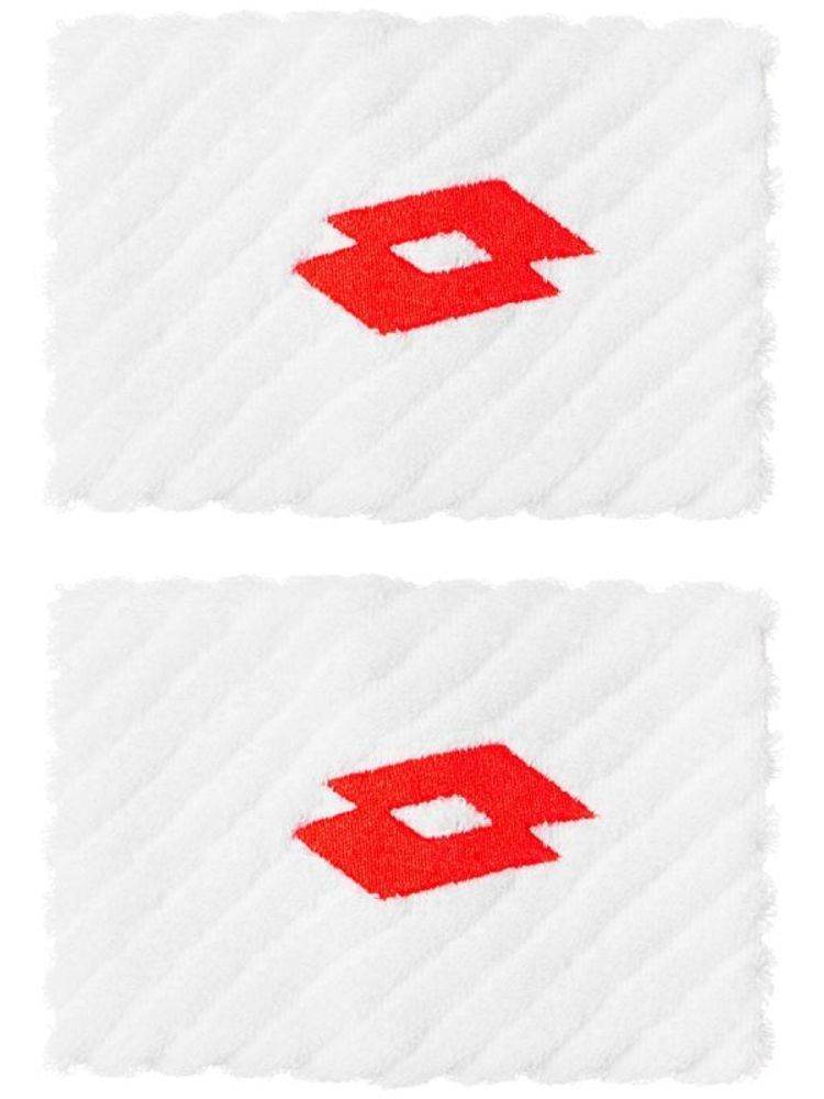 Напульсник теннисный Lotto Tennis Wristband - brilliant white/fiery coral
