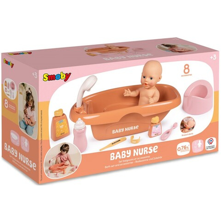Smoby Baby Nurse - Набор для купания с ванночкой для кукол 42 см 220383
