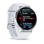 Часы Garmin Venu 3 Silver c белым силиконовым ремешком,  010-02784-00