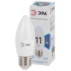 Лампа светодиодная ЭРА STD LED B35-11W-840-E27 11Вт свеча нейтральный белый свeт Е27 | Лампы cветодиодные Свеча (B/C)