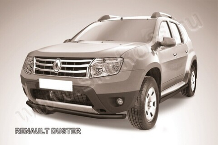Защита переднего бампера (нержавейка) Renault Duster (2010-2015) d57 (черный)