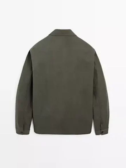 Massimo Dutti Куртка из 100% хлопка, хаки