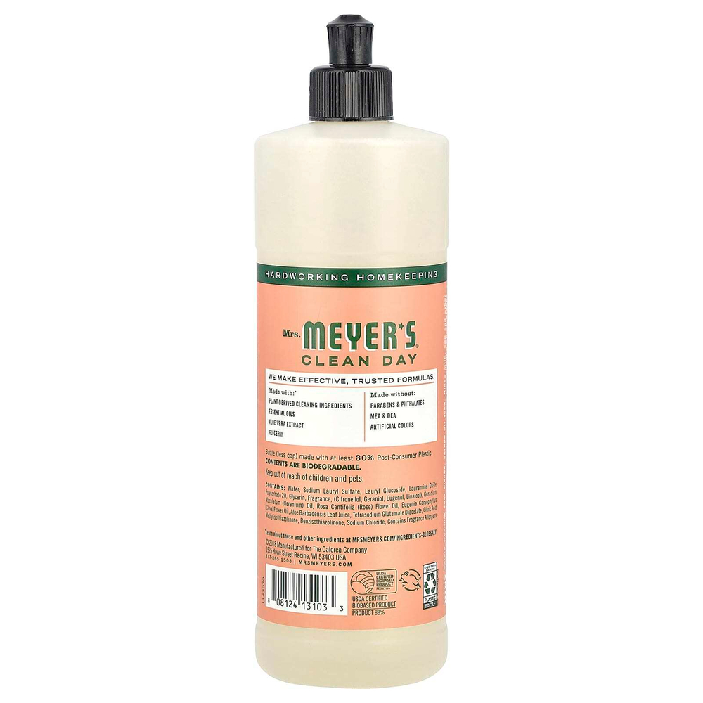 Mrs. Meyers Clean Day, жидкость для мытья посуды, герань, 473 мл (16 жидк. унций)