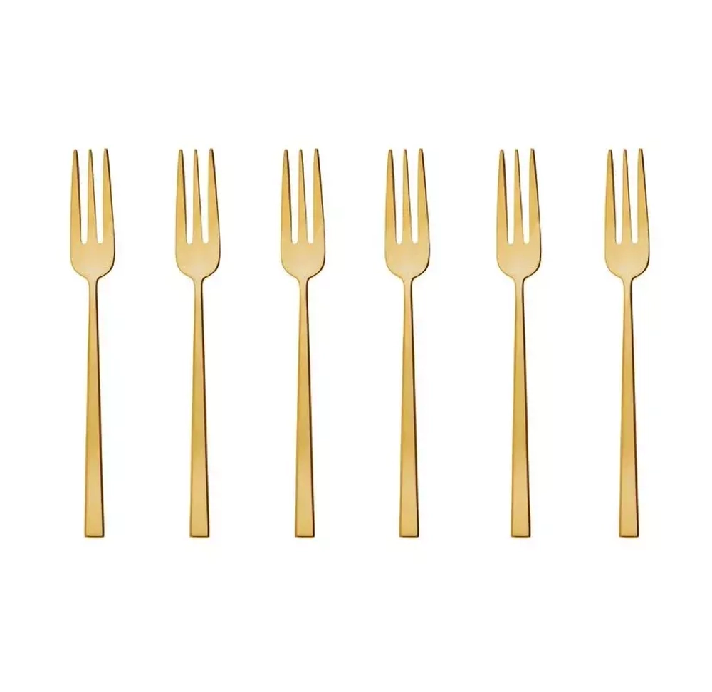 Sambonet - Набор из 6 вилок Rock PVD Gold / артикул   52762GA5  / GTIN 8014808350764