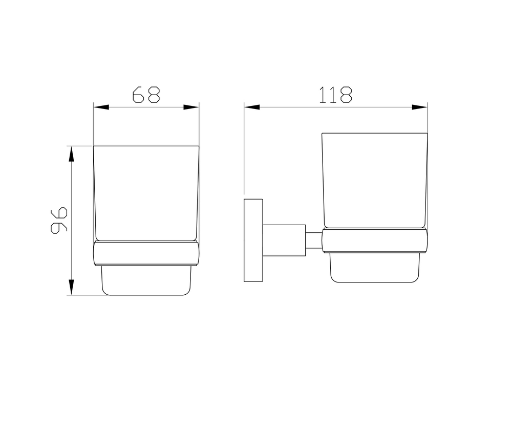 Стакан для зубных щеток с держателем WONZON & WOGHAND EASY, Хром (WW-8121)