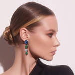 Серьги с Сапфирами, Цаворитами и Бриллиантами, E0292-1/1