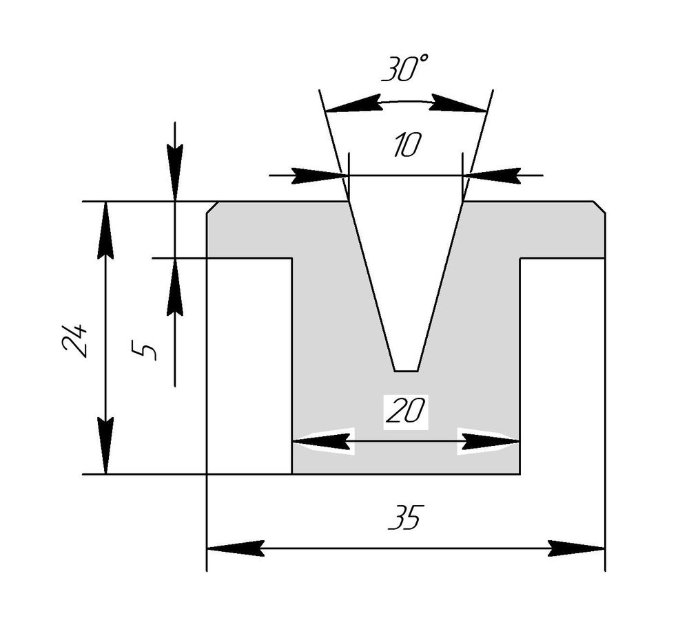 Полиуретановая вставка IPU 32310 30° V10