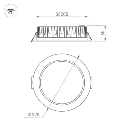 Светильник MS-MIST-BUILT-R220-30W Warm3000 (WH, 110 deg, 230V) (Arlight, IP54 Металл, 5 лет) 041611
