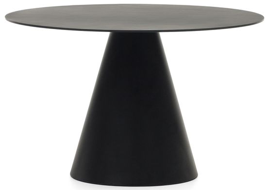 Стол Wilshire из закаленного стекла и металла с матовой черной отделкой, Ø 120 см Испания