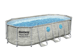 Каркасный овальный бассейн Bestway "Камень", 549х274х122 см + фильтр-насос 5678 л/ч, лестница, тент (56716 BW)