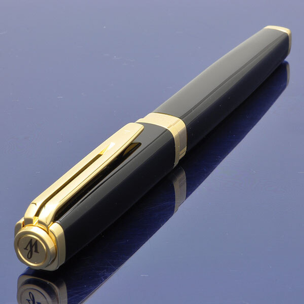 Ручка-роллер Waterman Exception, цвет: Slim Black GT, стержень: Fblk (TF)