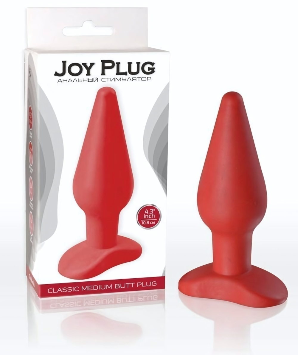 Красная анальная пробка с узким кончиком - 9 см. (Цвет: красный)