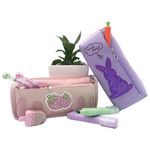 Пенал мягкий ЮНЛАНДИЯ, 2 отделения, полиэстер, "Strawberry shortcake", розовый, 21х9х6 см, 271577