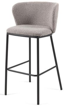 Барный стул Ciselia светло-серый из ткани букле и металла 102 см Испания 