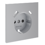 Накладка для розетки с заземлением и защитными шторками, с USB A+C, (серый) Voltum S70 VLS001016