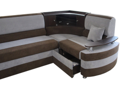 Диван угловой "Верона" дельфин Руна Nidht (серый ) - Конфетти 78-12