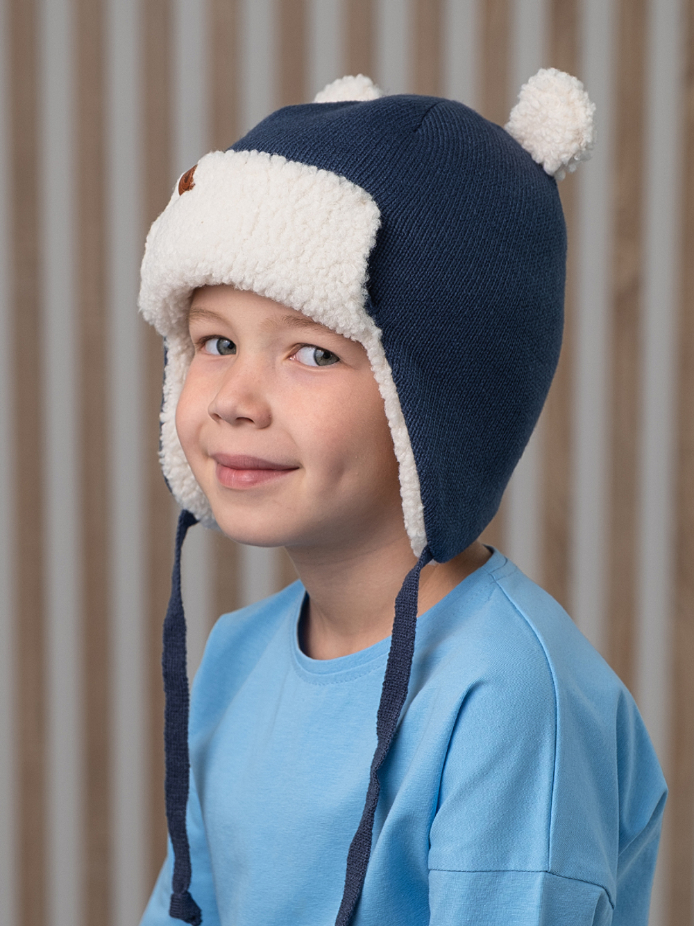 Шапка зимняя вязаная (Лунный свет) ТЕДДИ