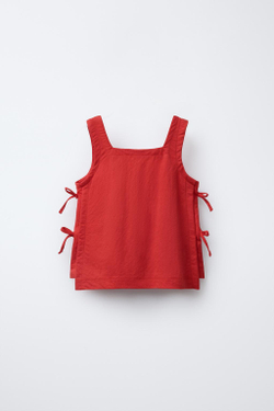 ZARA ТОП С ЗАВЯЗКАМИ, КРАСНЫЙ