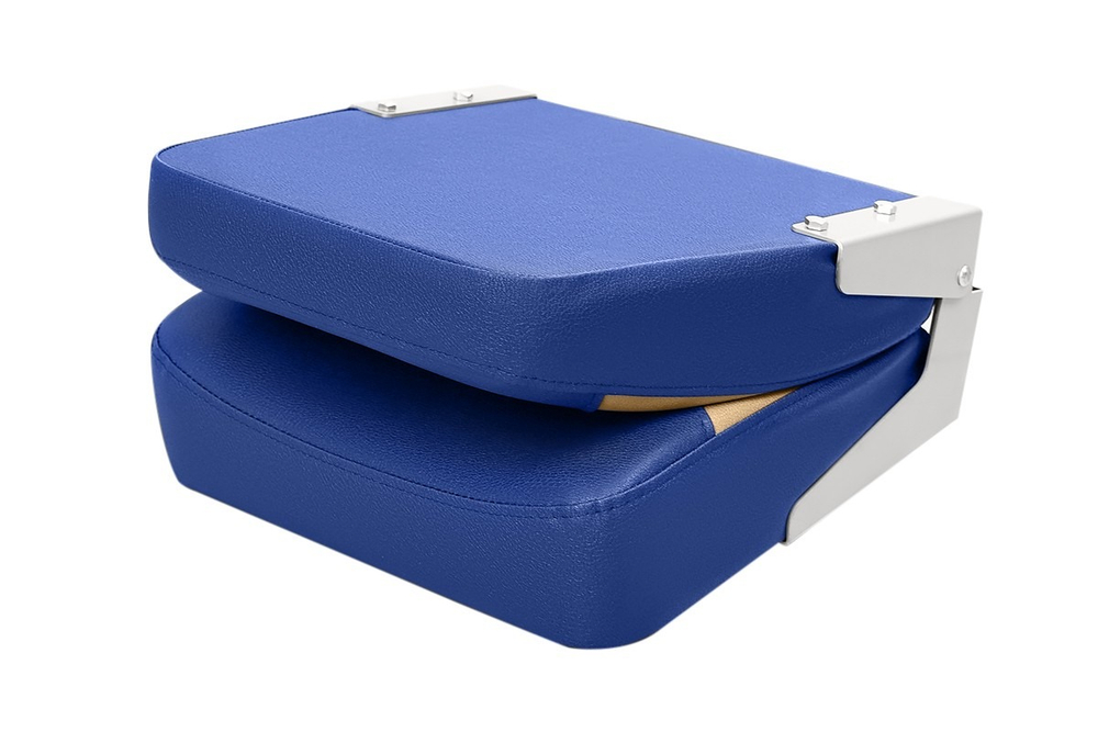 Кресло мягкое в лодку с поворотным механизмом синий/бежевый