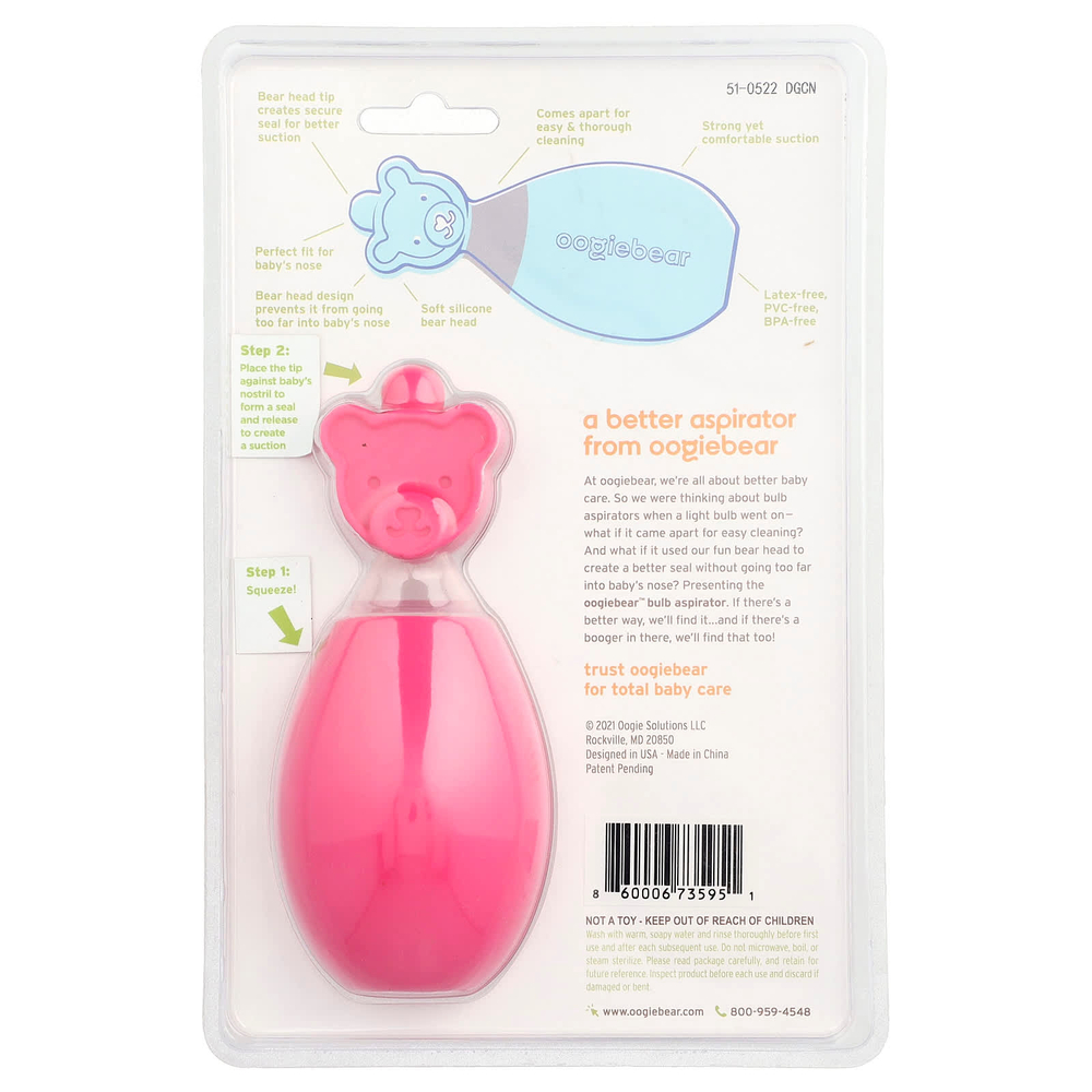 oogiebear, аспиратор, розовый, 1 шт.
