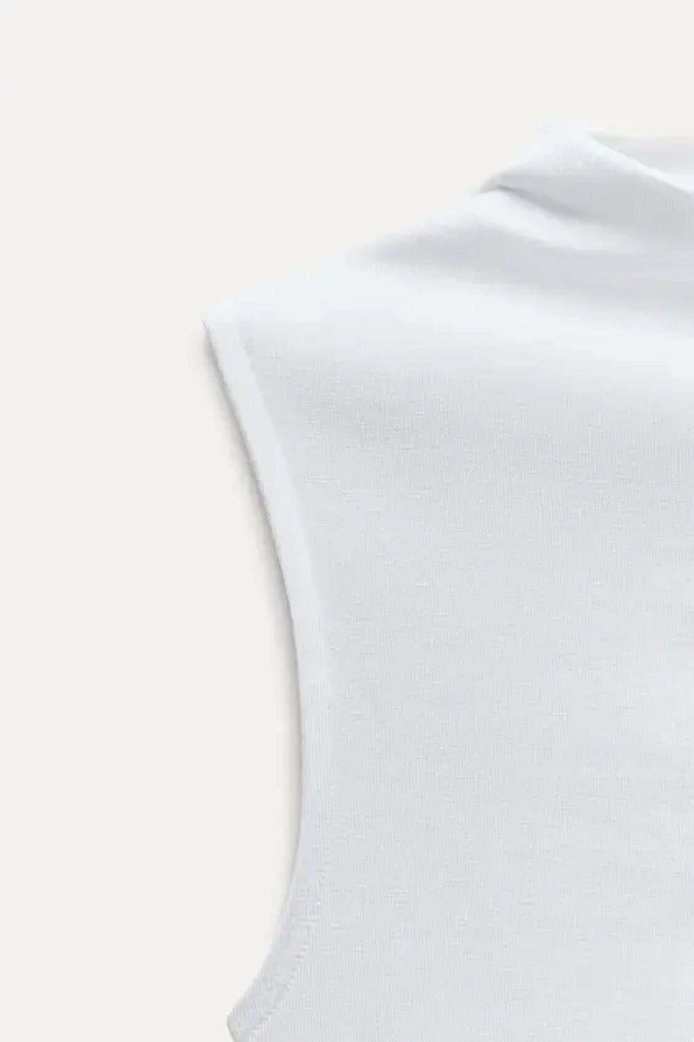 ZARA ТОП ИЗ ХЛОПКА МОДАЛА, БЕЛЫЙ