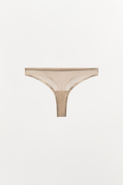 ZARA МЯГКИЕ ТРУСЫ-ТАНГА, ЦВЕТ РОЗОВОГО ДЕРЕВА