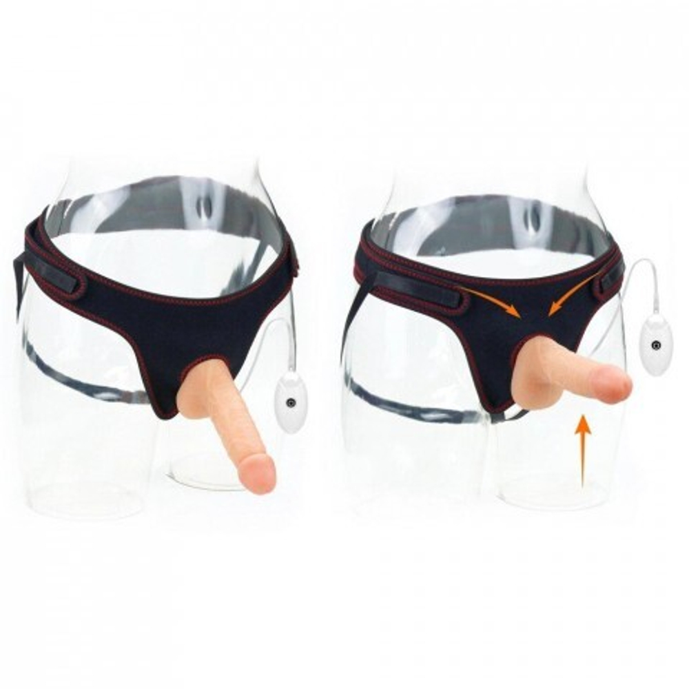 Страпон на трусиках с вибрацией и пультом ДУ Ingen (18*3,6)