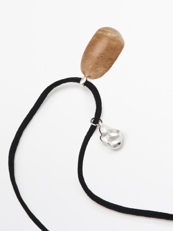 Massimo Dutti Ожерелье с натуральным камнем, горчично-желтый