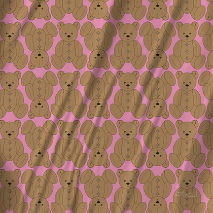 Платок каре 90*90см, ТЭДДИ на розовом