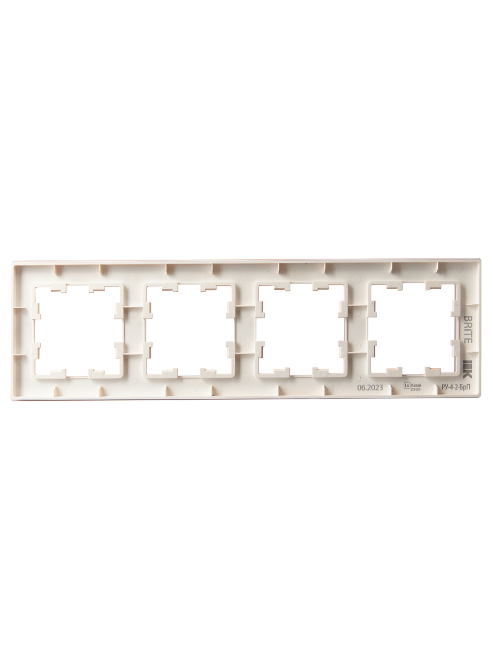 BRITE Рамка 4-местная РУ-4-2-БрП стекло персиковый матовый IEK